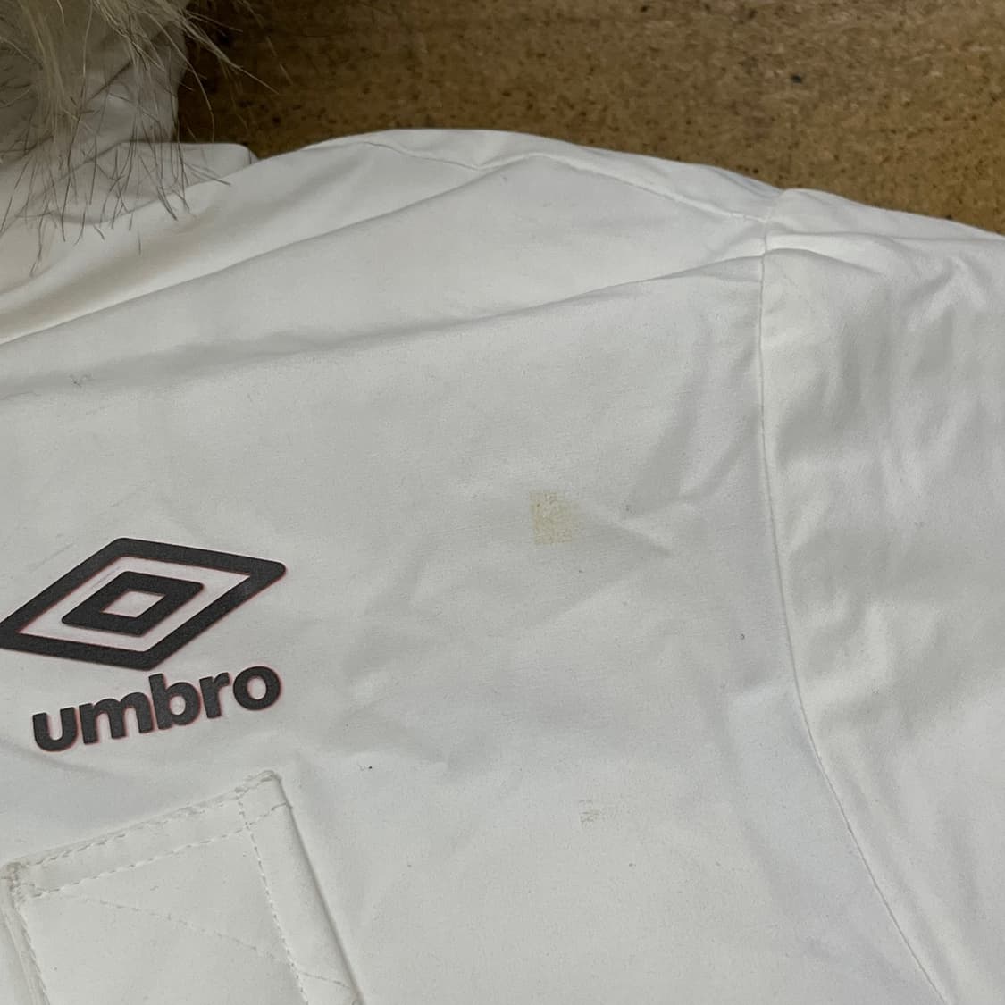 [정품/95] 엄브로 화이트 후드 퍼 패딩 점퍼 b18 상품이미지6