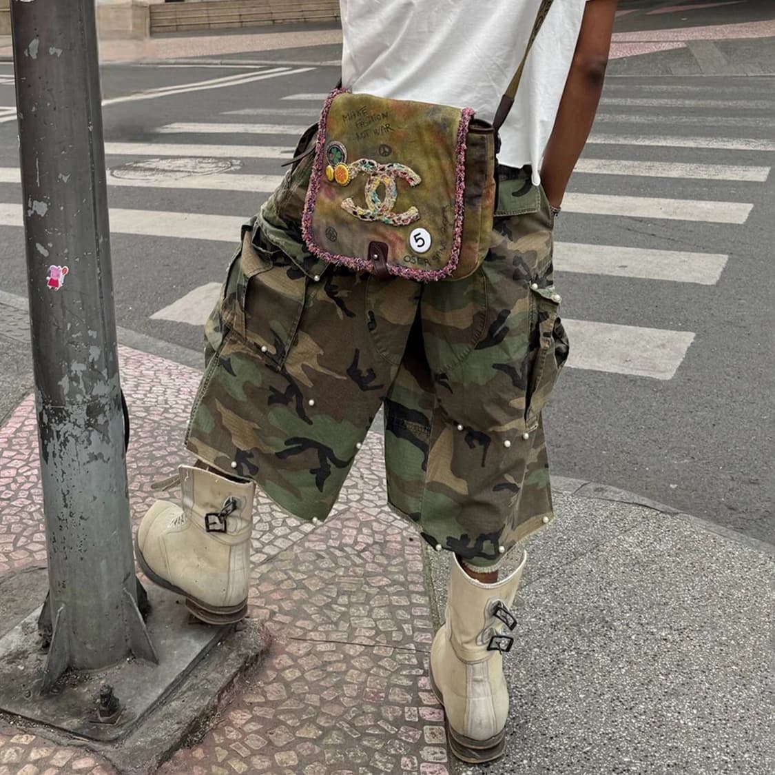 스팁씨 카모 진주 버뮤다 팬츠 반바지 쇼츠 L 상품이미지5