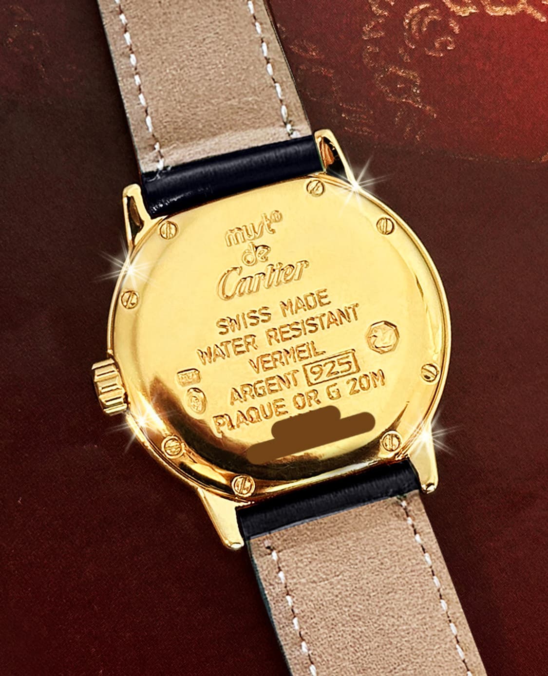 까르띠에 론드 아이보리 다이얼 빅 다이아 여성 악어가죽 시계 상품이미지7