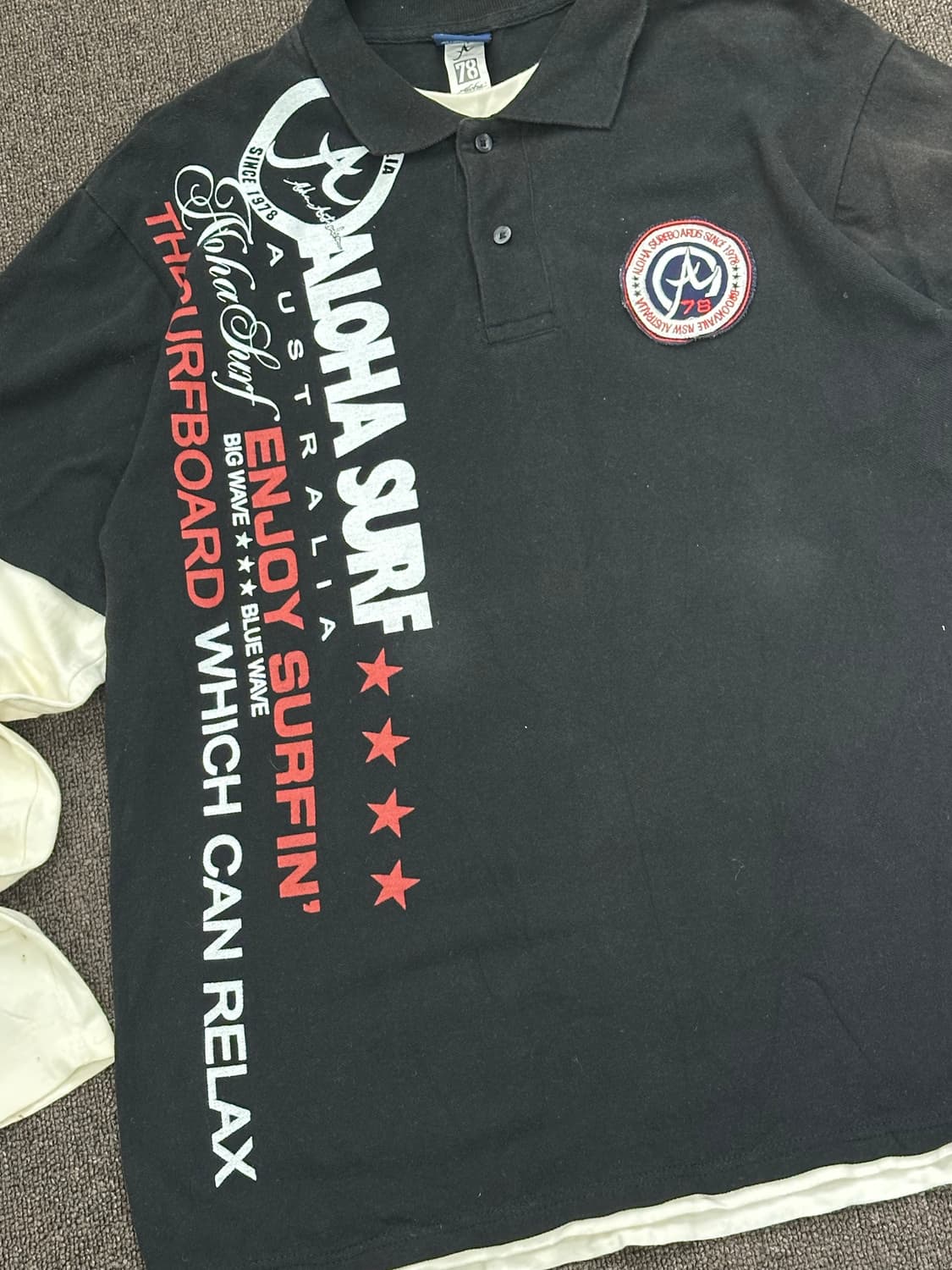 XL)Japanese vintage 그래픽 블랙 레이어드 긴팔 상품이미지2