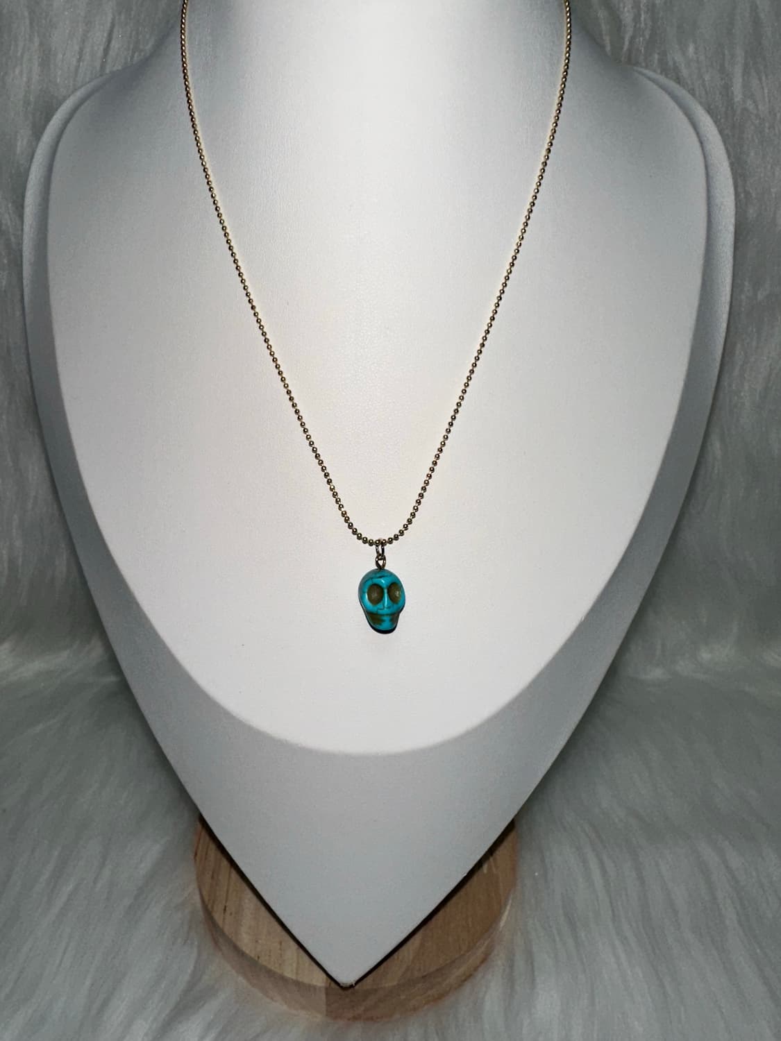 오리엔탈 고스펑크 푸른 해골 목걸이 상품이미지2