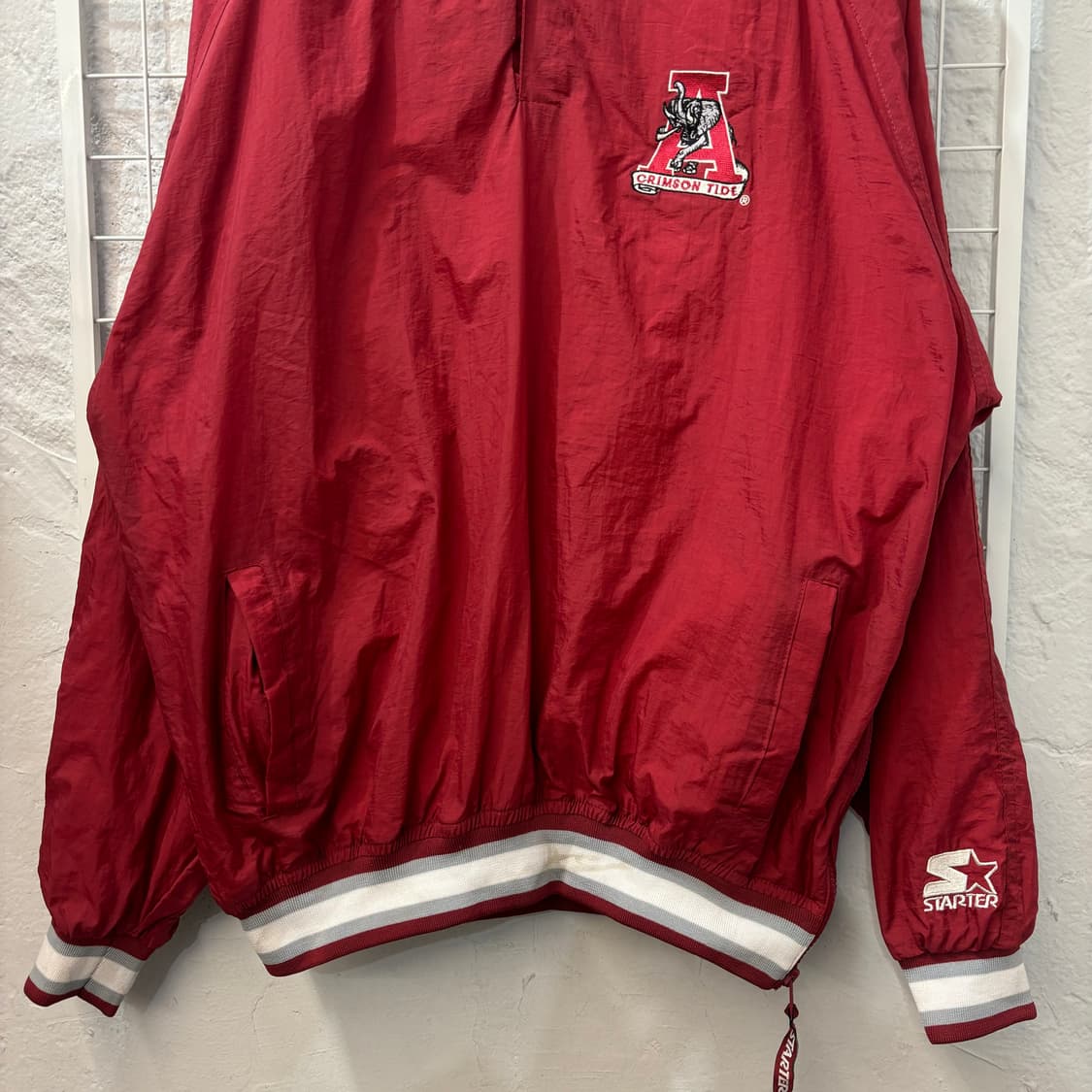 90s 스타터 올드스쿨 앨라배마 크림슨 타이드 웜업 자켓 XL 상품이미지4