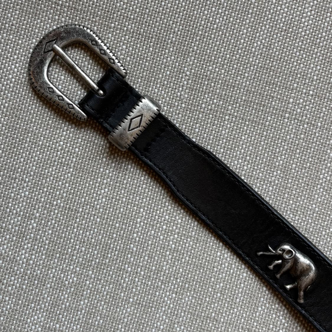 [35-36] 블랙 래티고 레더 웨스턴 레인저 벨트 상품이미지5