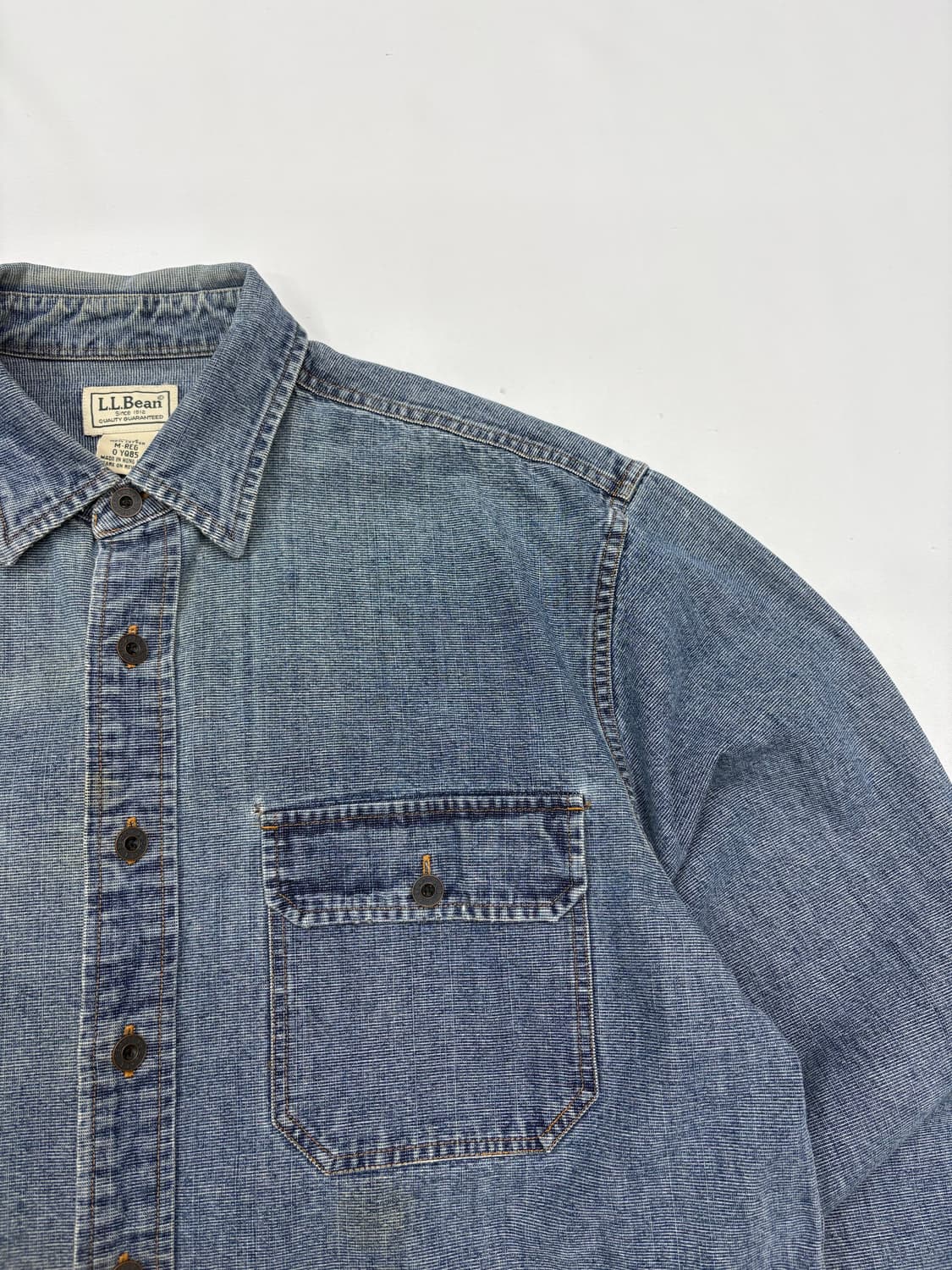 90s LLBEAN 엘엘빈 투포켓 워크 데님셔츠 상품이미지3