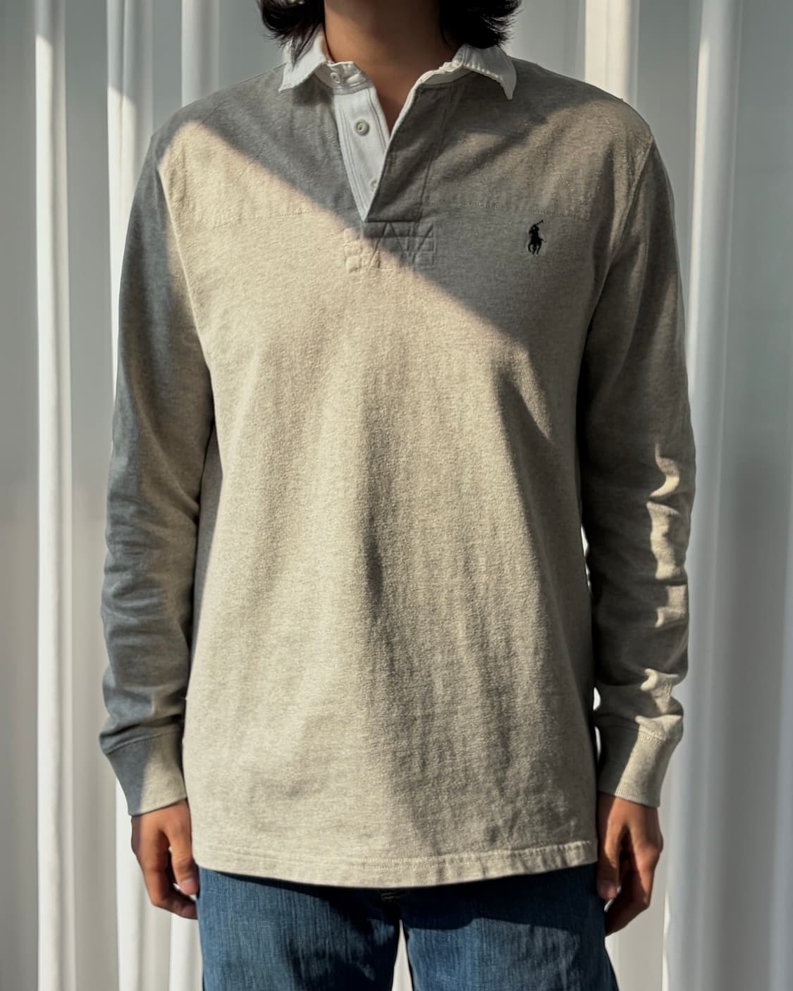 [L]폴로 랄프로렌 엘보 패치 럭비 티셔츠 상품이미지1