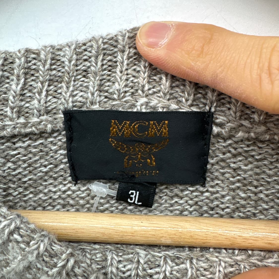 MCM 체크 패턴 니트 브라운 남성 XL 상품이미지3