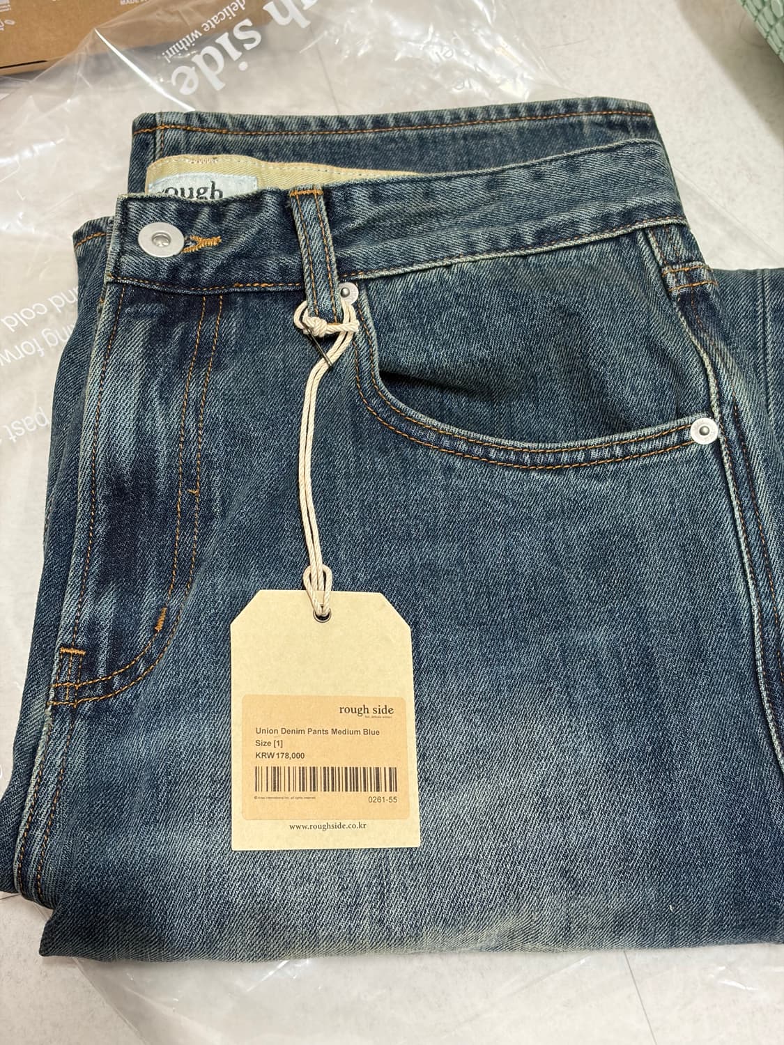 26ss 러프사이드 유니온데님 미디엄블루 상품이미지4
