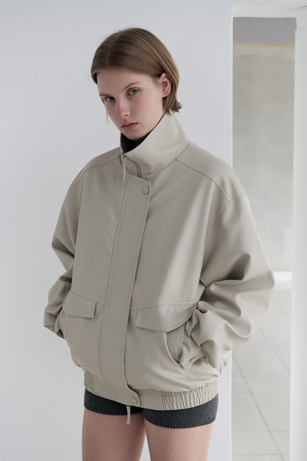 토아베 하이 레더 자켓(그레이지) 상품이미지4