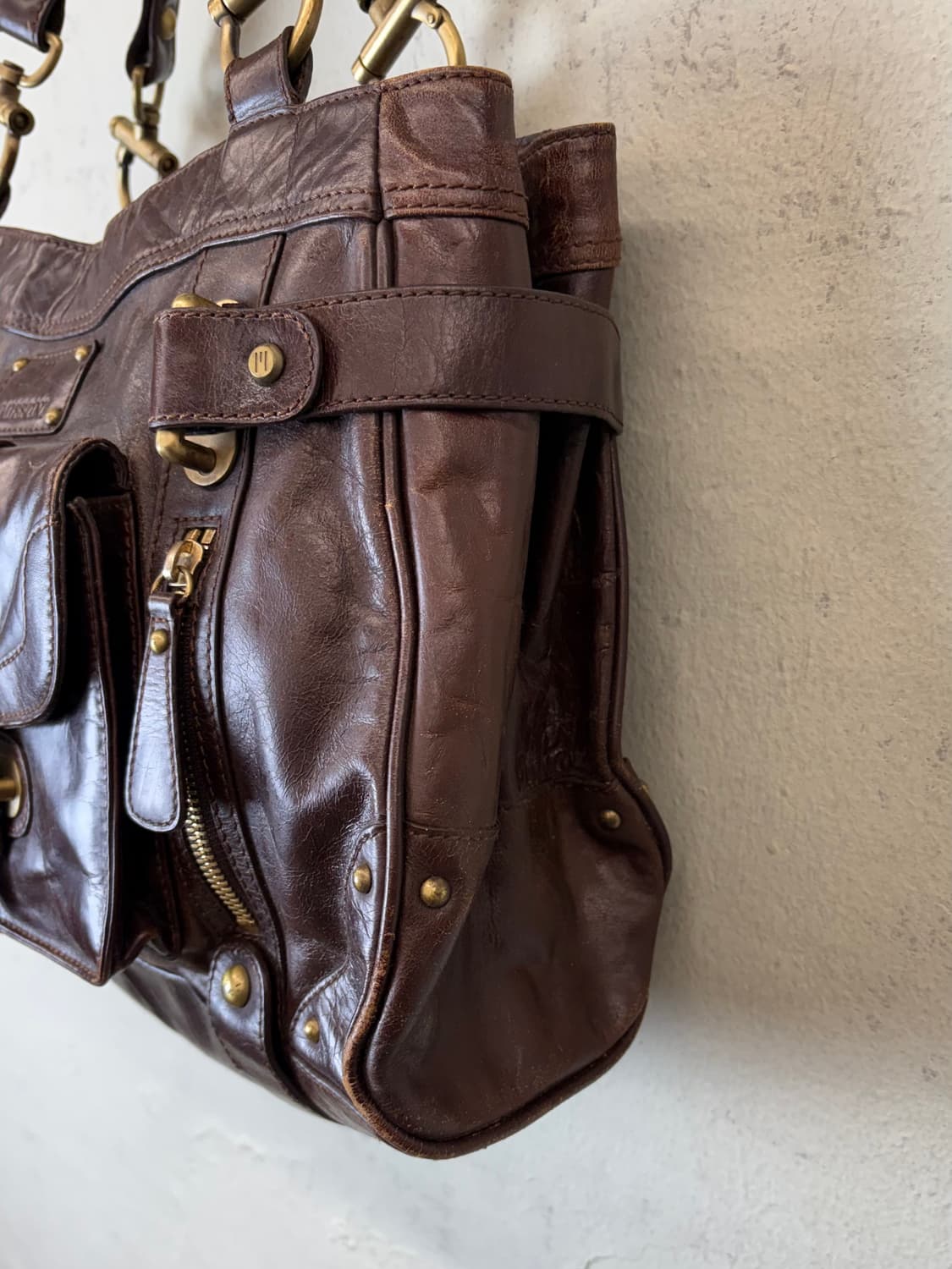 미쏘니 빈티지 웨스턴 레더 토드백 상품이미지7