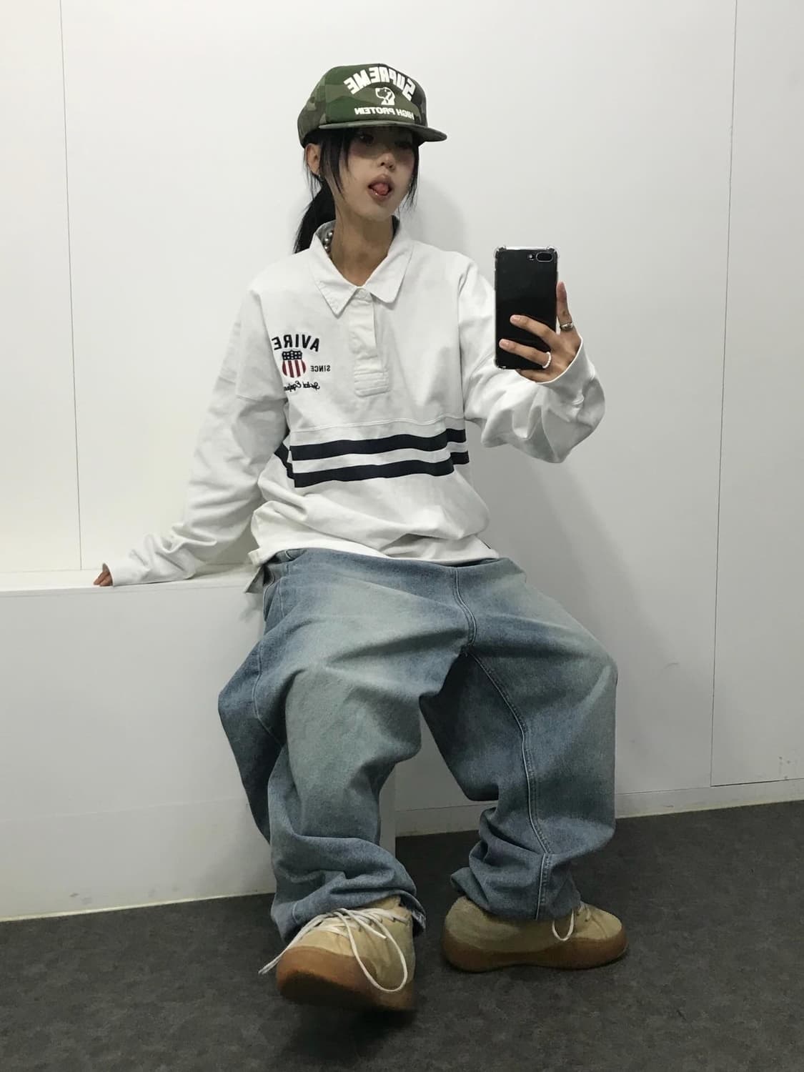 Avirex Embroidery Logo Patch PK L/S 상품이미지6