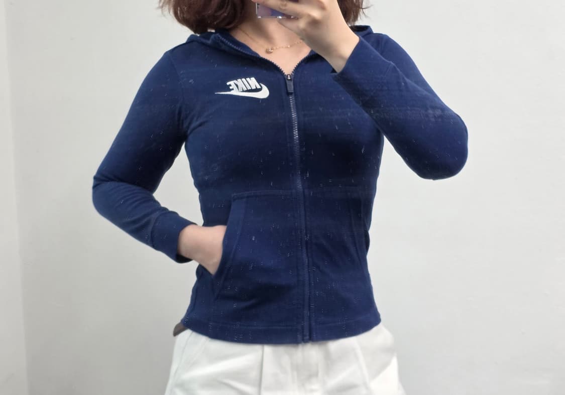 [프립]XS/딱붙핏 나이키 후드 집업 네이비 상품이미지2