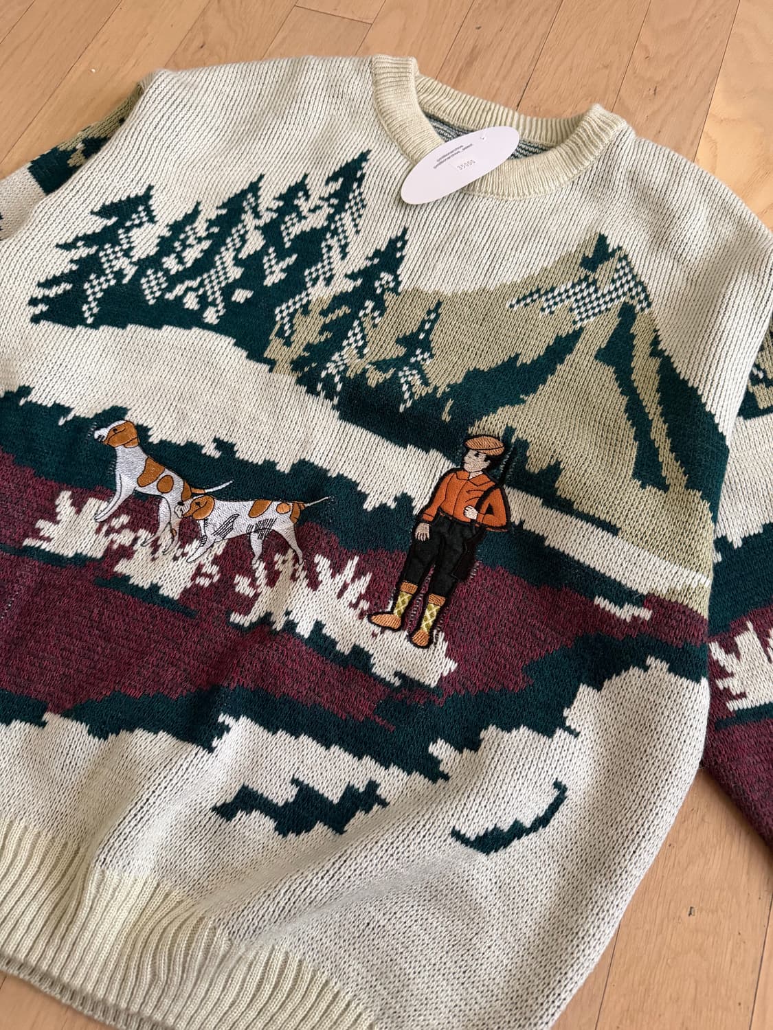 [미착용] 귀여운 빈티지 자수 니트 - 정가 35,000원 상품이미지2