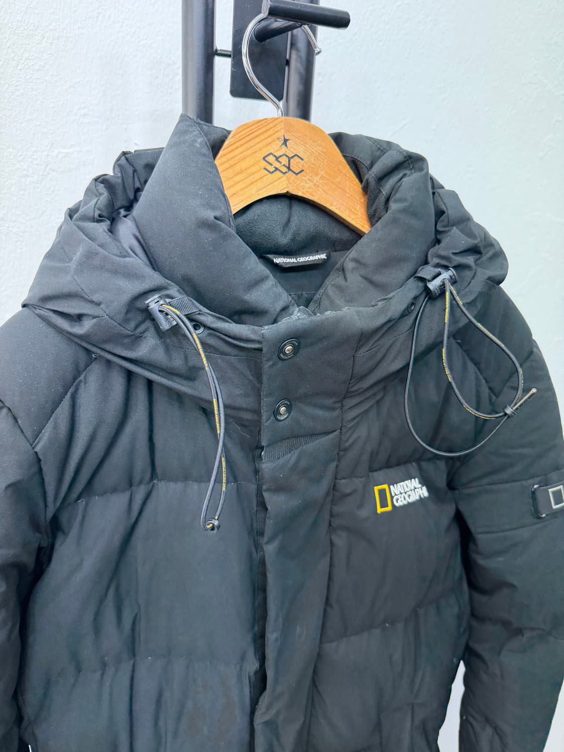 정품) 내셔널지오그래픽 블랙 롱패딩 S 상품이미지4
