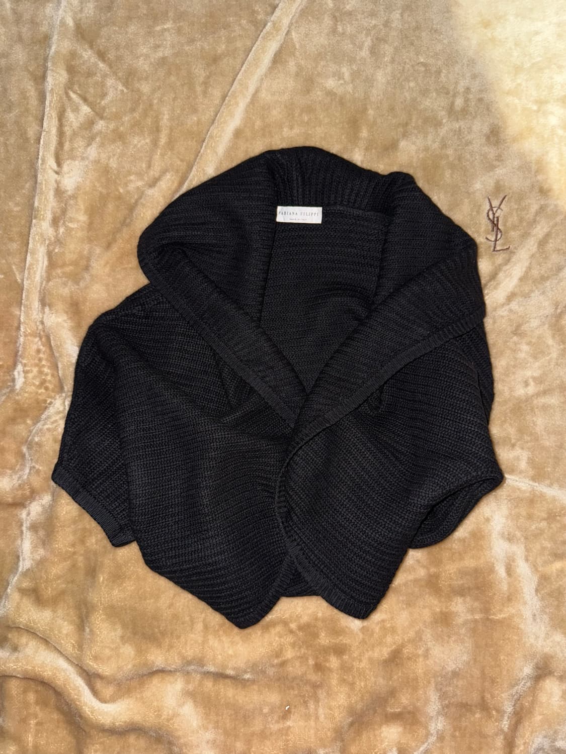 Fabiana Filippi 블랙 숄 가디건 S 상품이미지2
