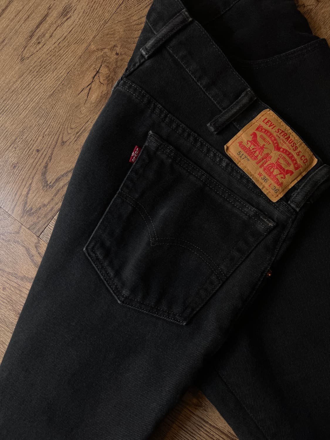 [36]리바이스 517 플레어핏 흑청 데님 팬츠 상품이미지5