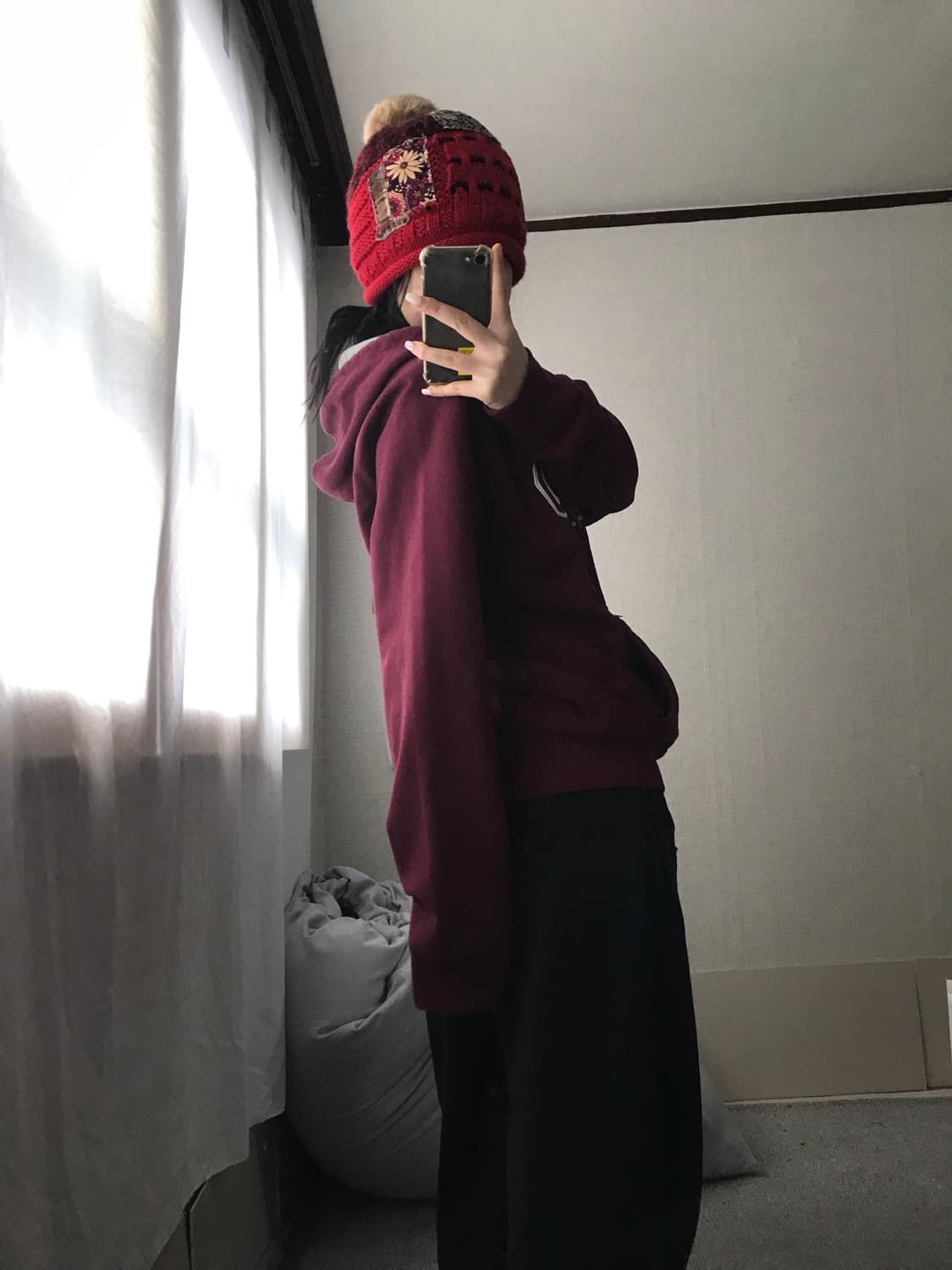 갭 버건디 후드집업 상품이미지5