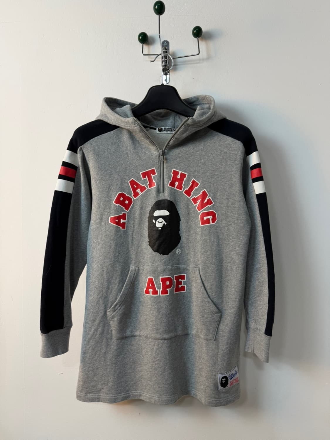 베이프 컬리지 로고 하프 집업 후디  상품이미지2