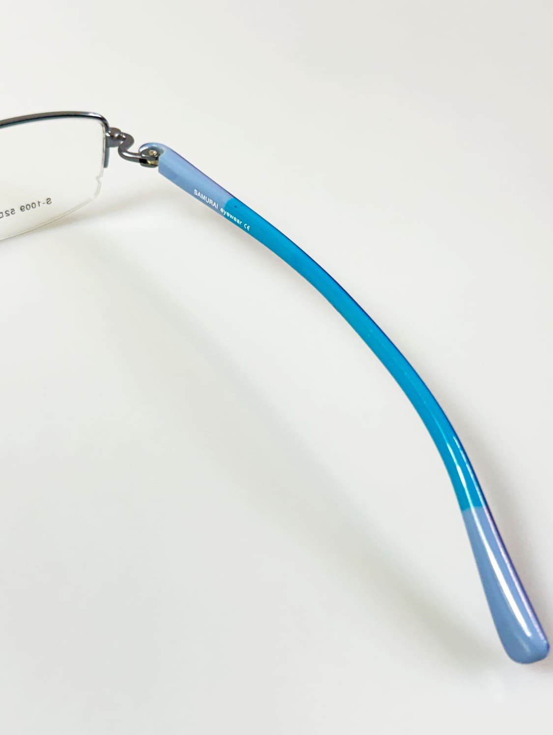 SAMURAI EYEWEAR 블루 반무테 스퀘어 메탈 빈티지 안경 상품이미지6