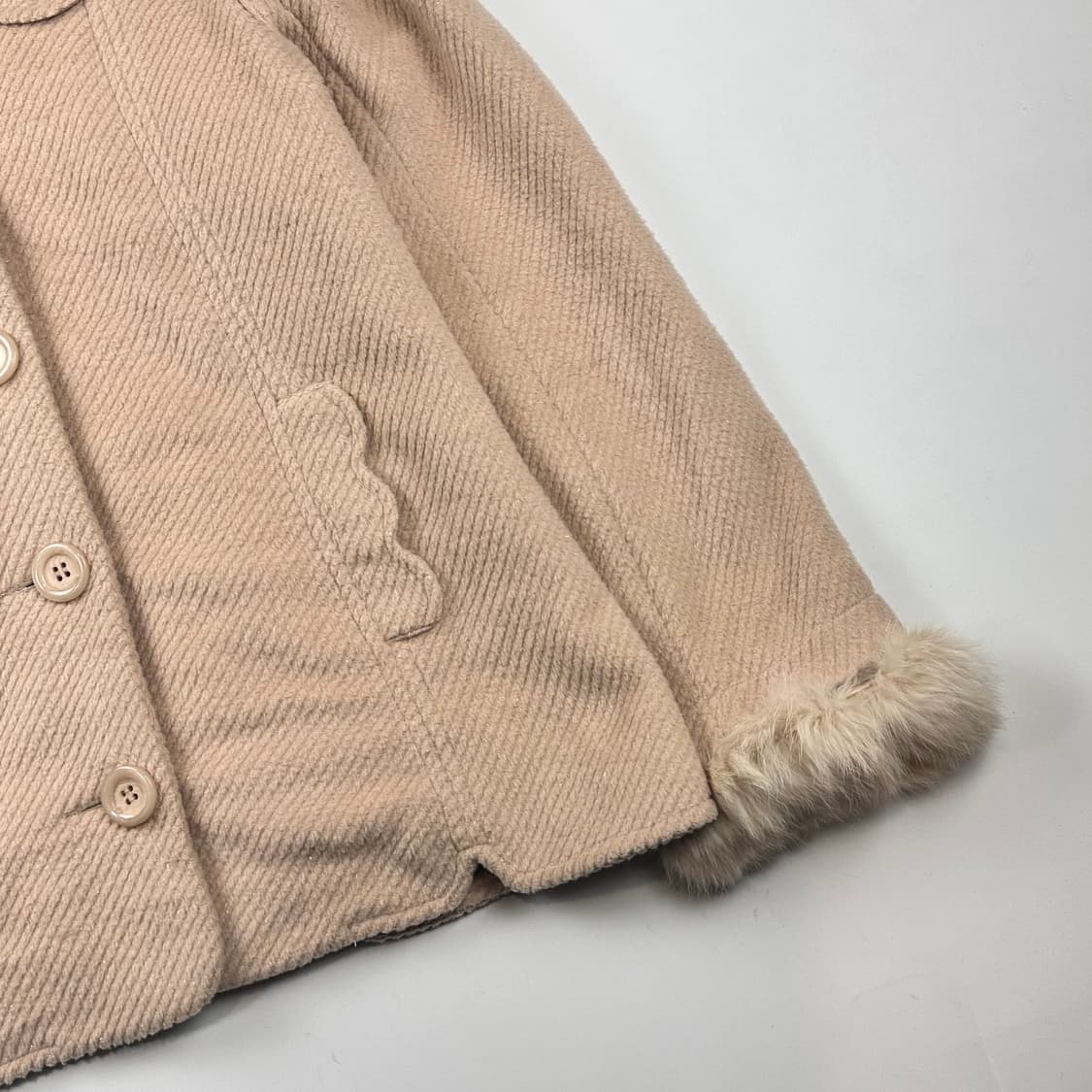 메조피아노 핑크 퍼 코트 상품이미지3