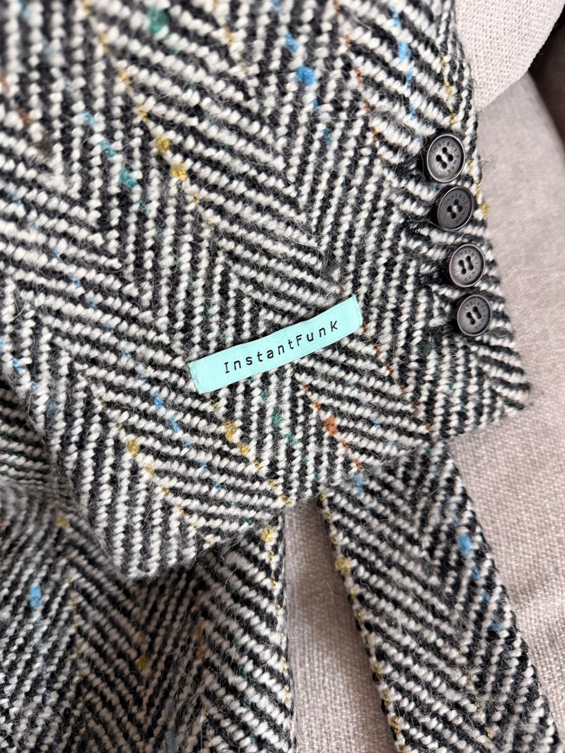 Instantfunk 헤링본 더블 롱코트 인스턴트펑크 상품이미지2