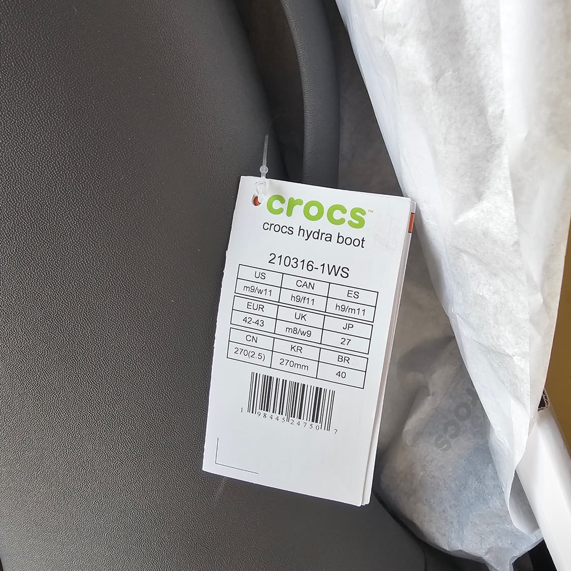 270 새제품 크록스 EXP 하이드라 부츠 갈락틱 그레이 장화 이지 남자 상품이미지10