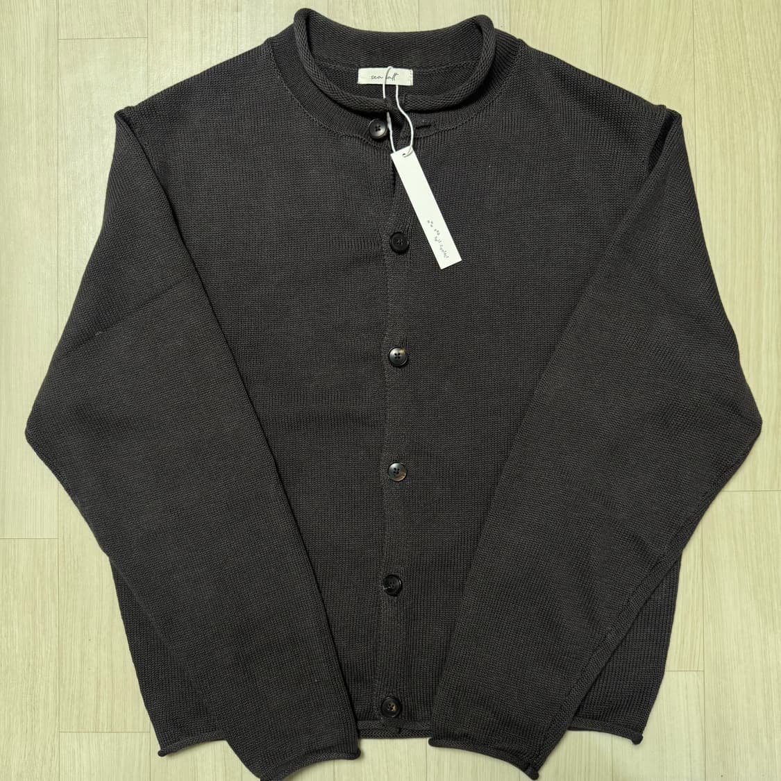 씨솔트 seasalt Loop hem cardigan 차콜브라운 2사이즈 상품이미지2