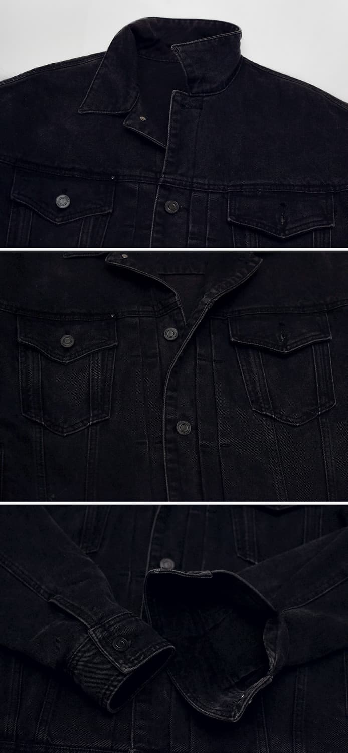 준지 (junn.j) 흑청 데님 사이드지퍼 트러커 자켓 (48/105+) 상품이미지9