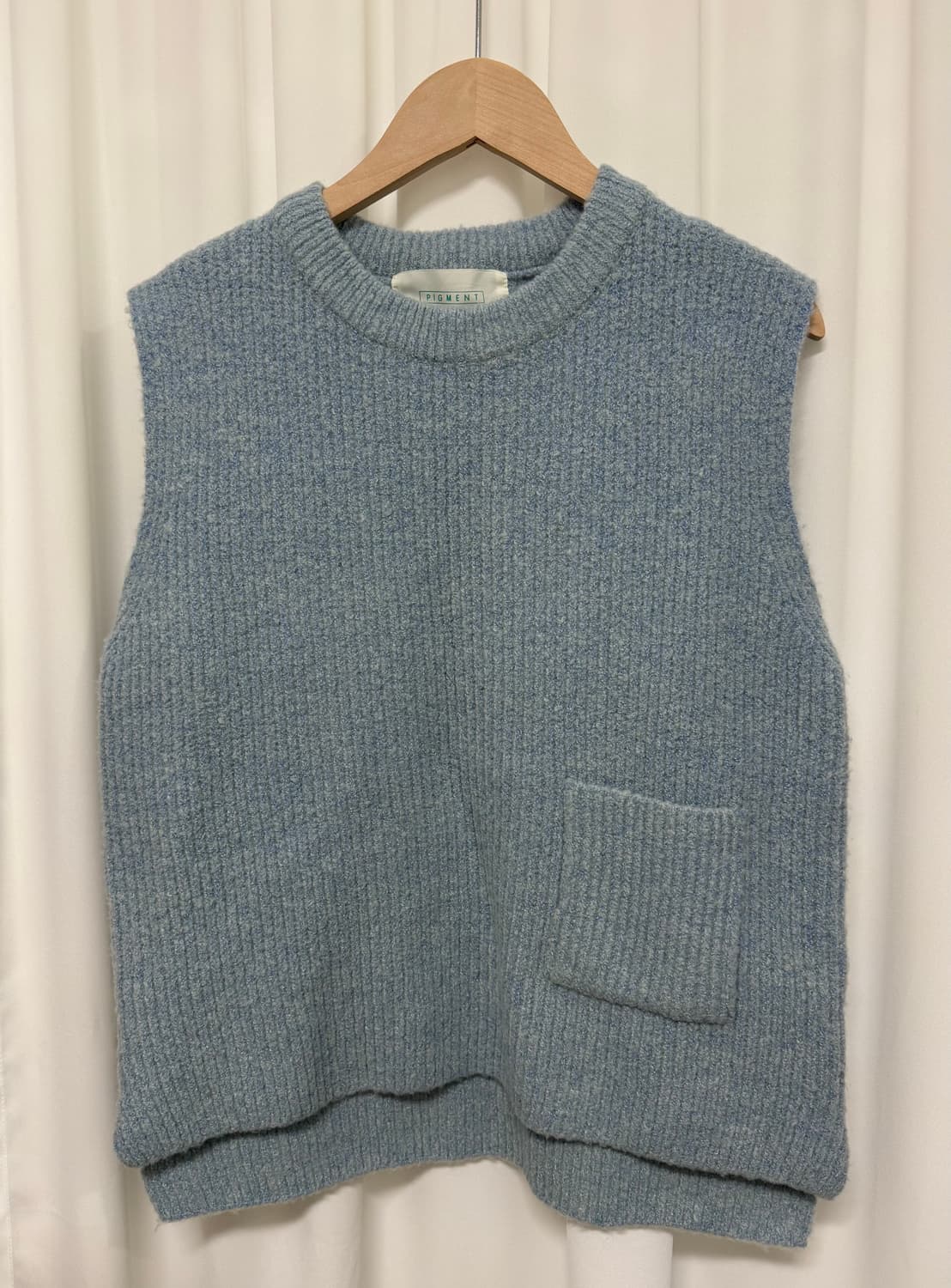 피그먼트 니트 베스트 포켓 조끼 상품이미지3
