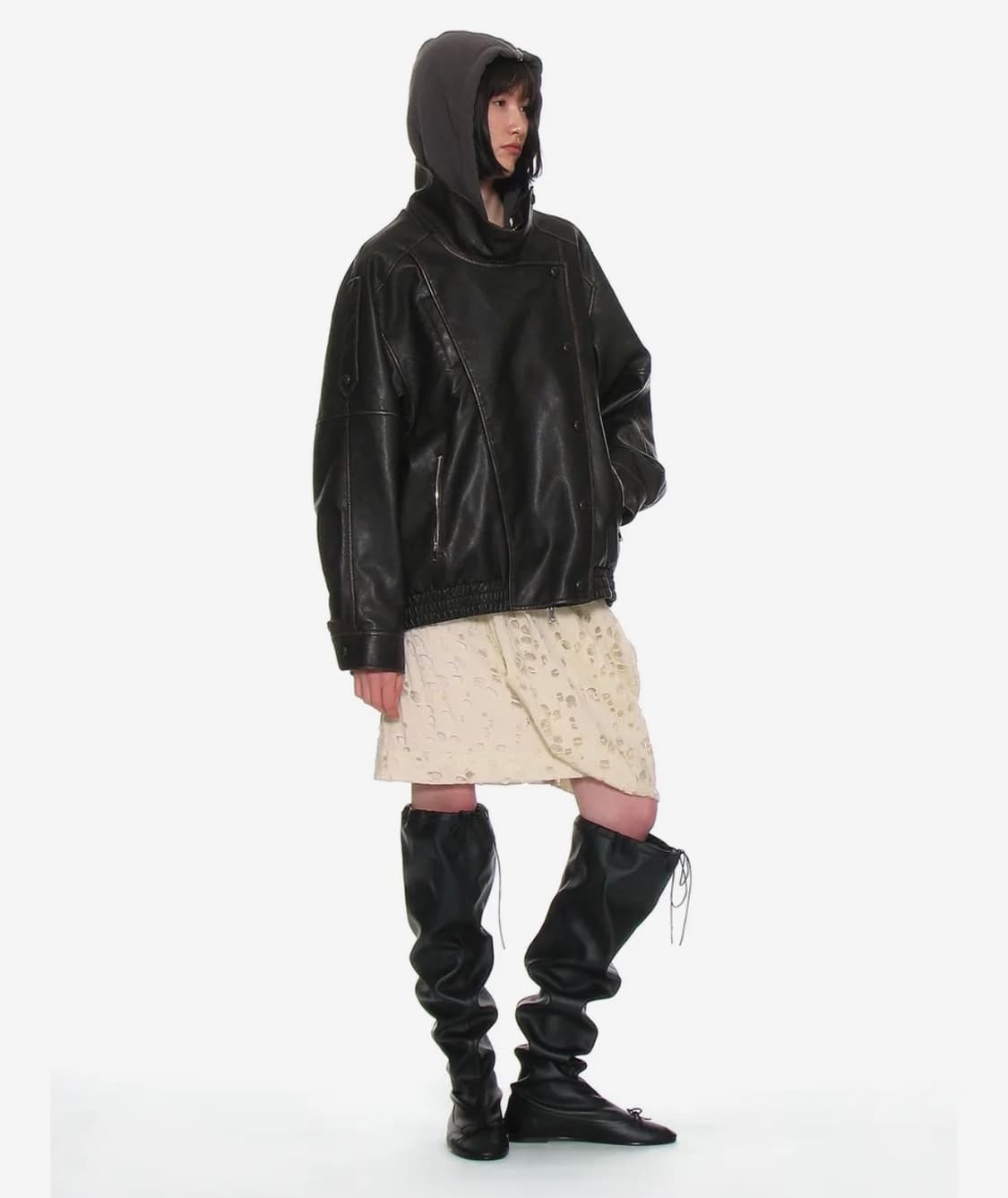 파르티멘토 우먼 빈티지 봄버 자켓 _ 다크브라운 상품이미지3