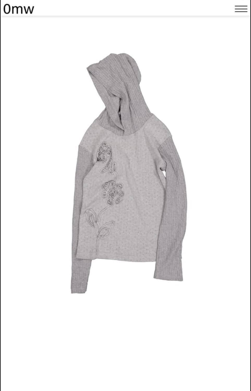 영마일웨어 플라워 니트 슬림 후디 그레이  상품이미지1