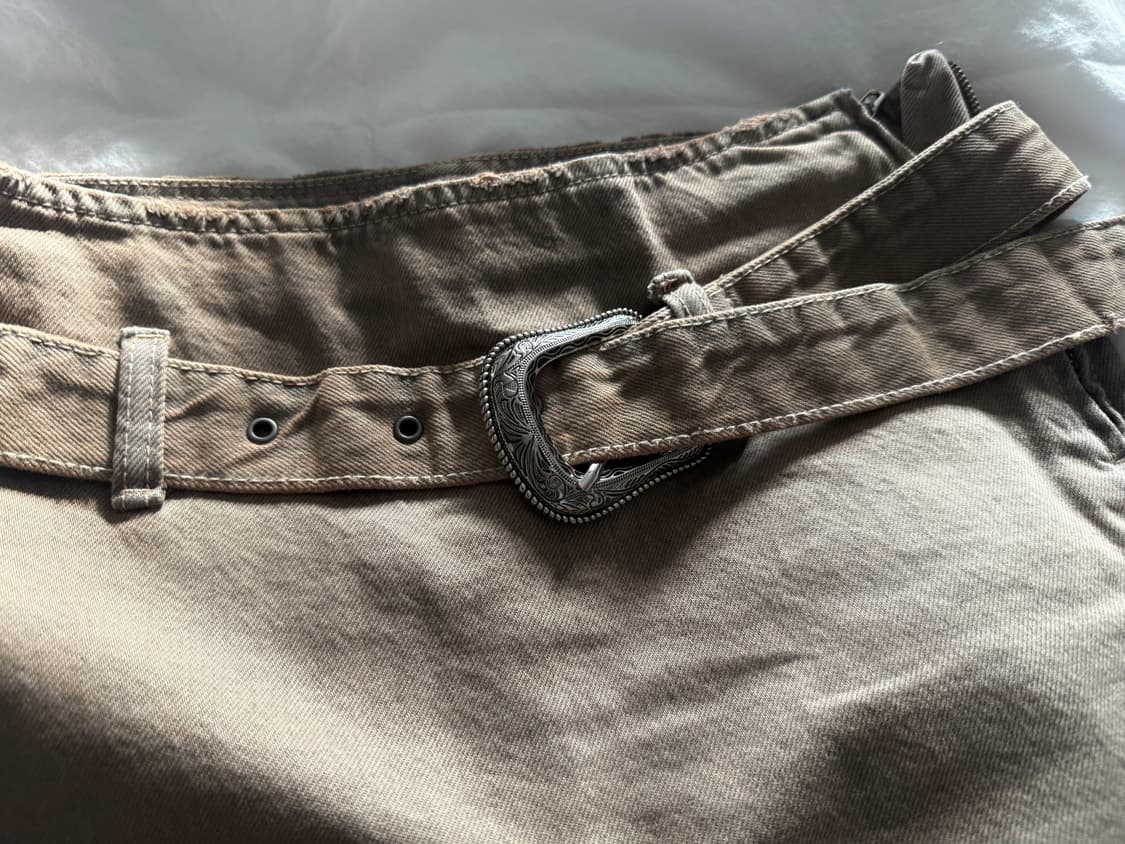 ZARA 데미지드 버클 포인트 스커트 / 브라운 상품이미지3