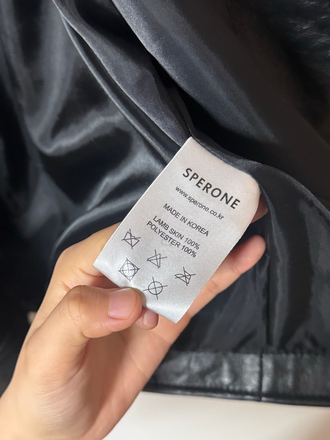 스페로네 lamb skin leather 램스킨 블랙 양가죽자켓 빈티지 상품이미지7