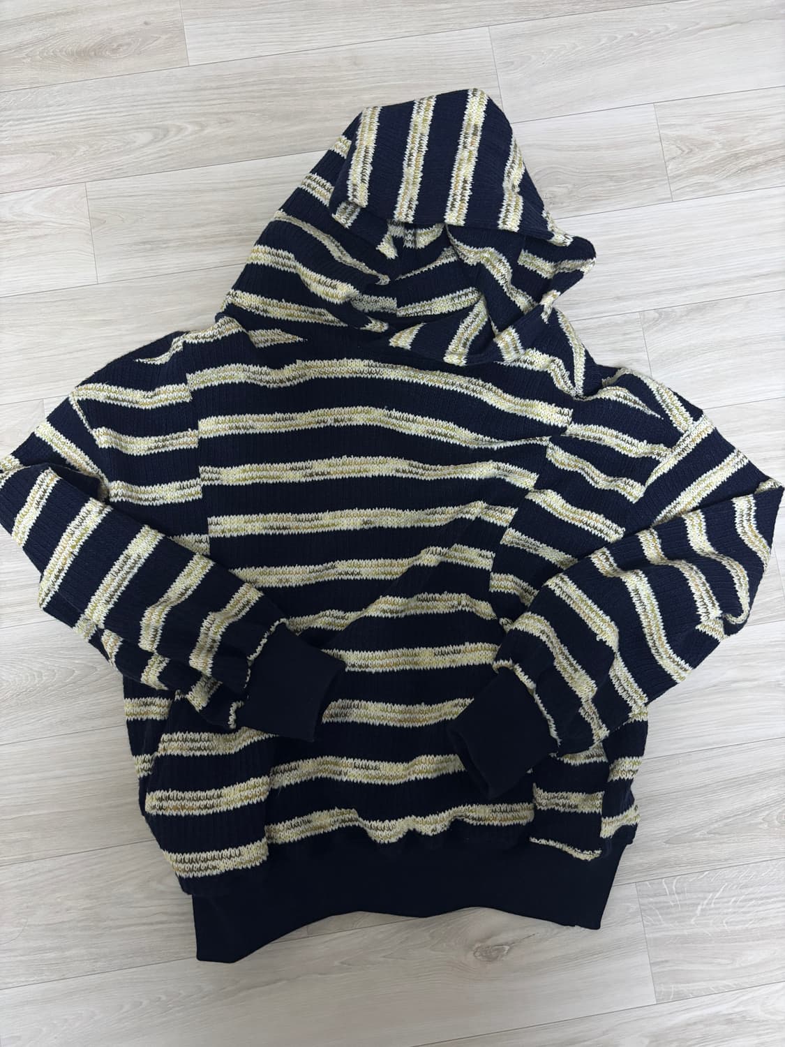 카락터 멀티스트라이프 니트 후드 01 상품이미지1