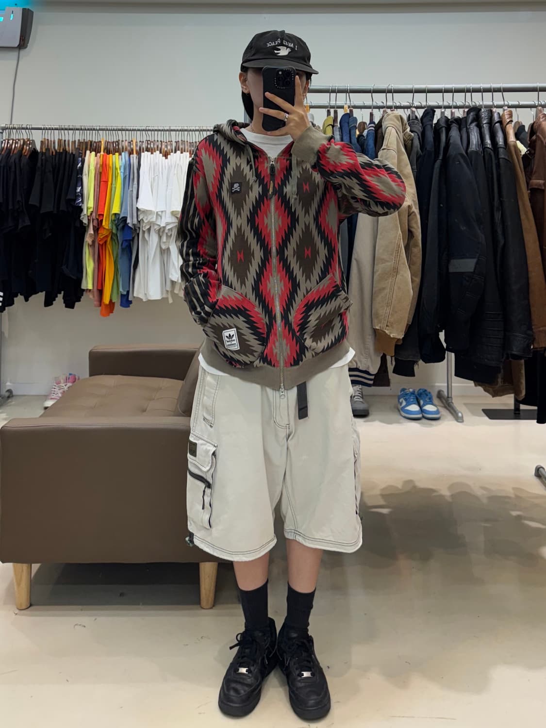 아디다스 x 네이버후드 나바호 패턴 후드집업 상품이미지4