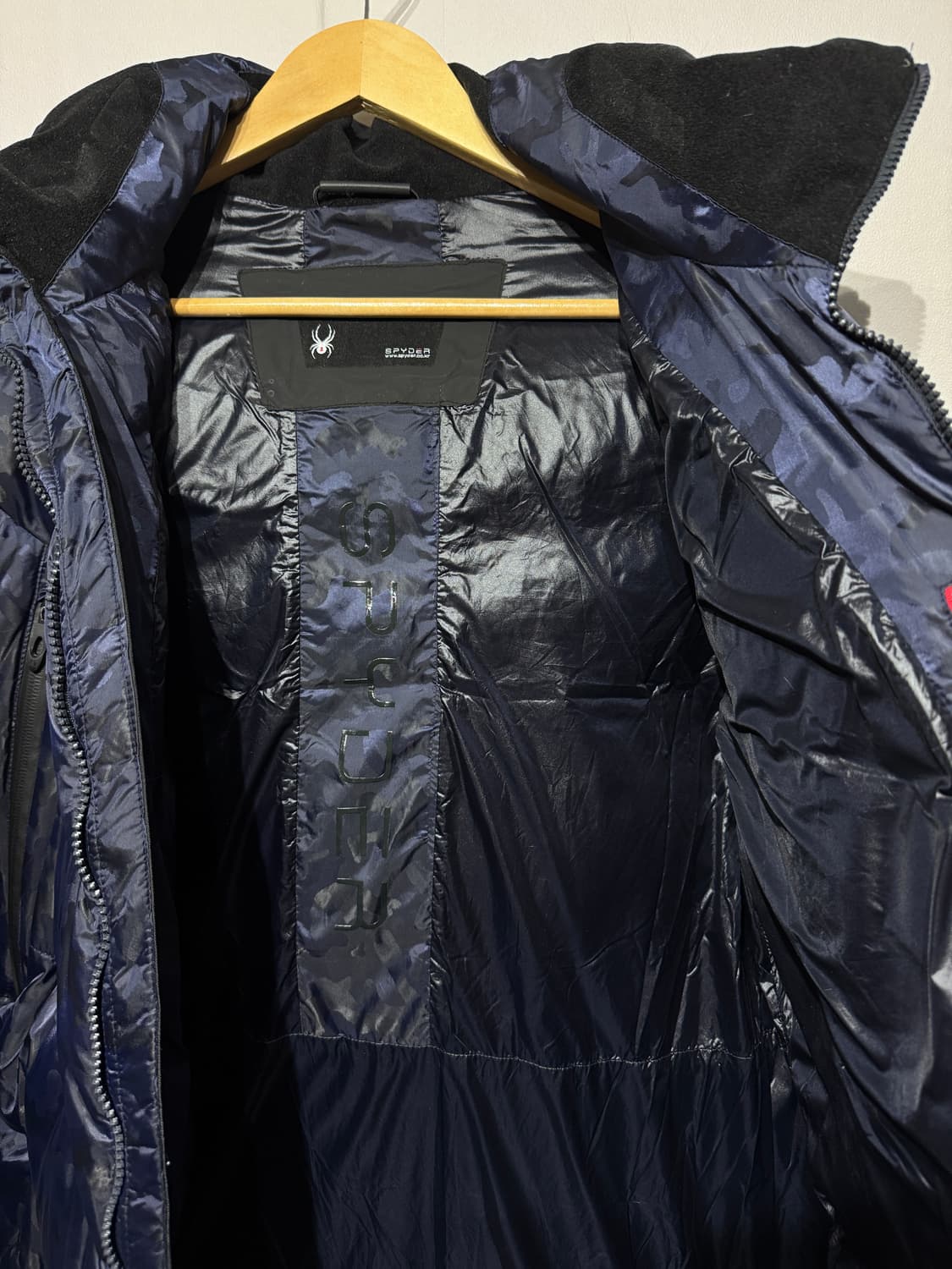 스파이더 카모플라쥬 구스 롱패딩 네이비 L 상품이미지5