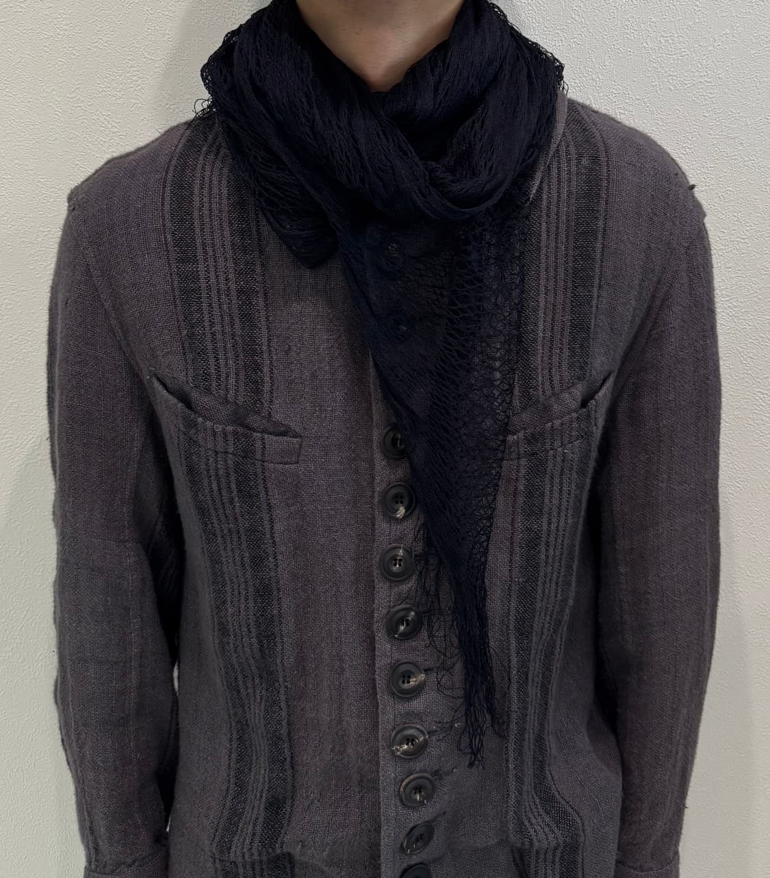 요지야마모토 00s 실크 그런지 머플러 상품이미지8