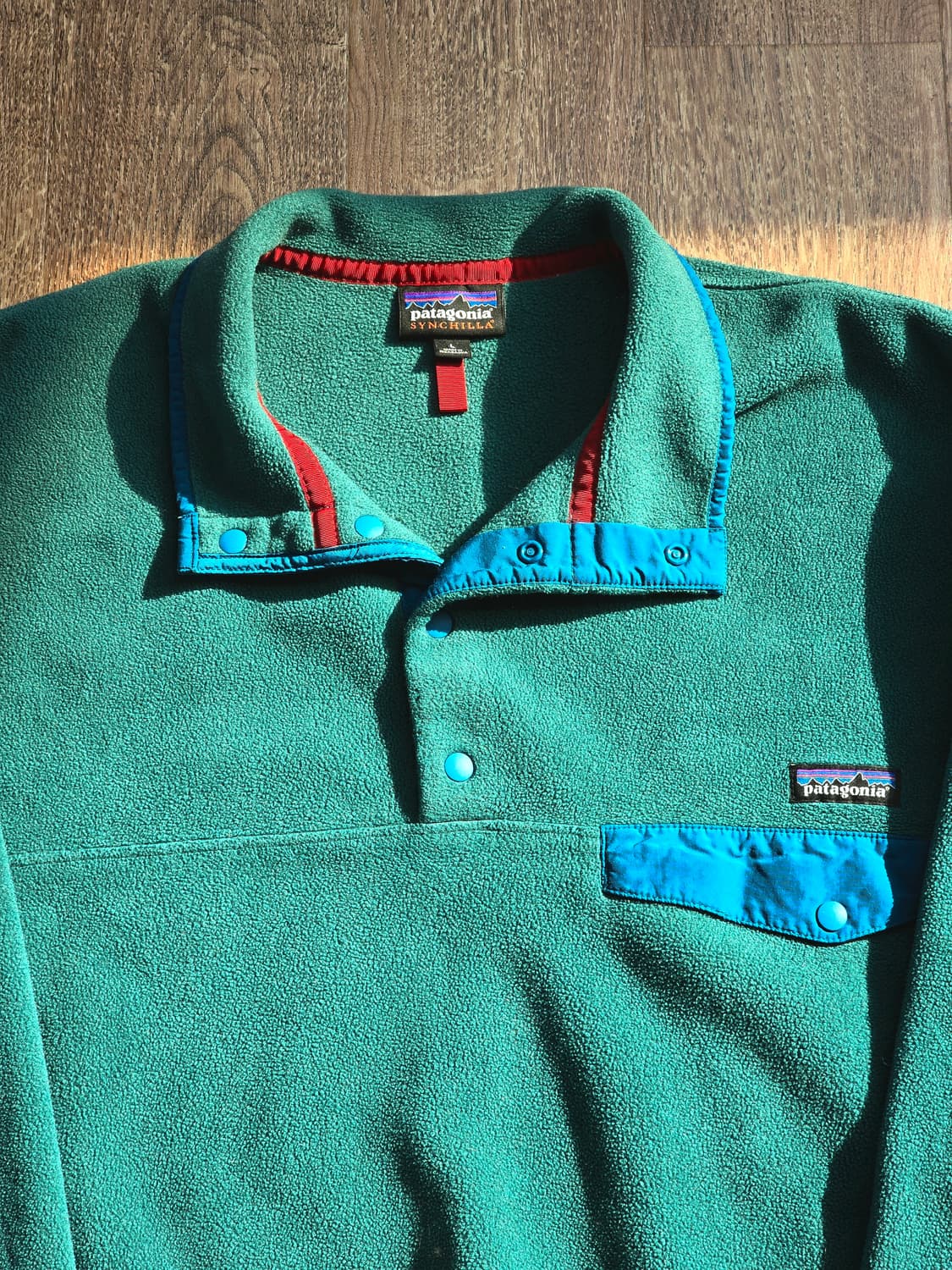 파타고니아 신칠라 그린 퍼플 L 헤비웨이트 상품이미지1