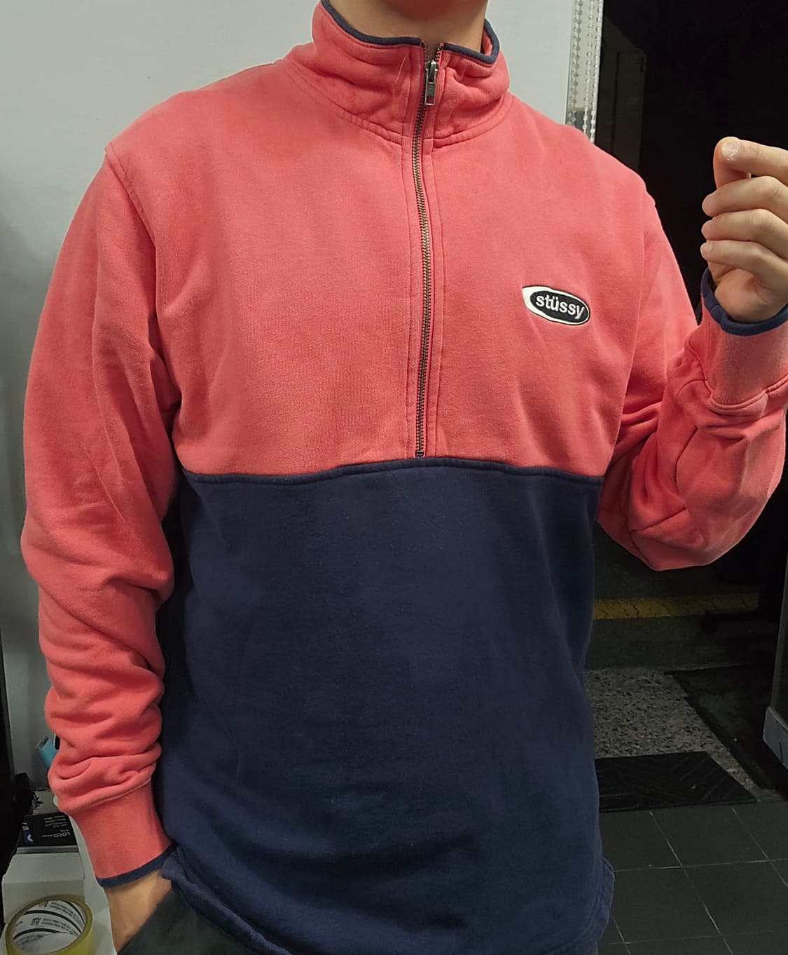 Stussy 스투시 투톤 하프집업 L 상품이미지1