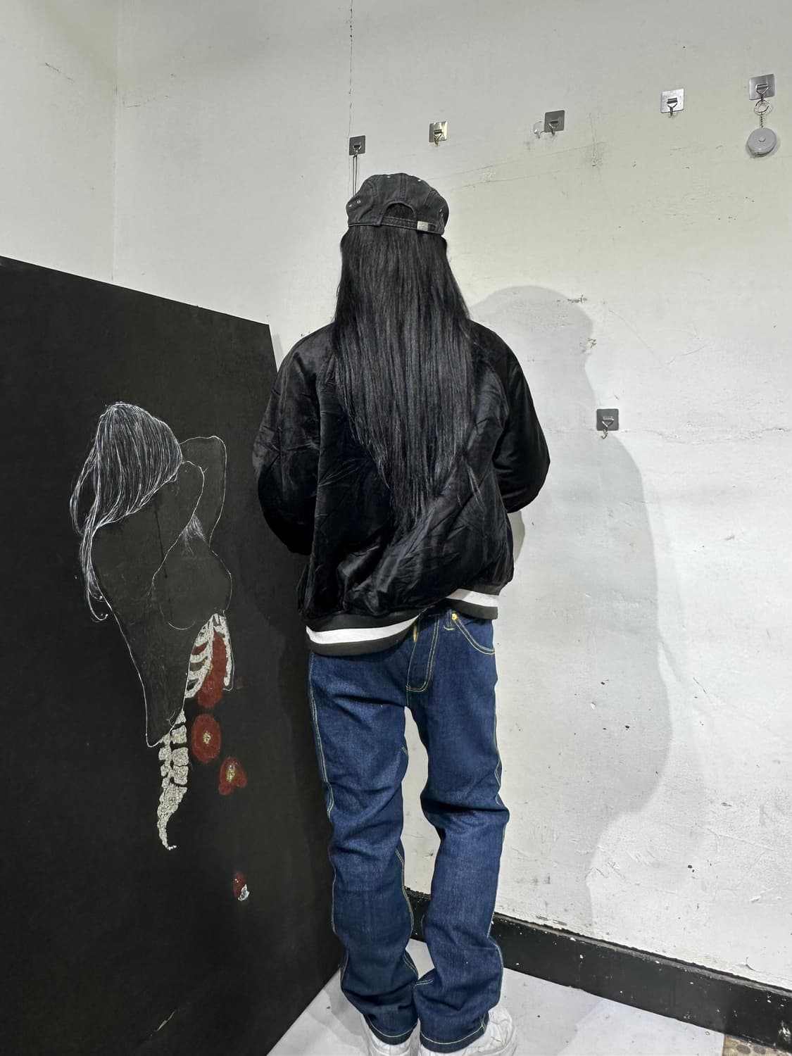 Jpn 일본빈티지 오리엔탈 블랙 벨벳 스카잔 자켓 상품이미지3