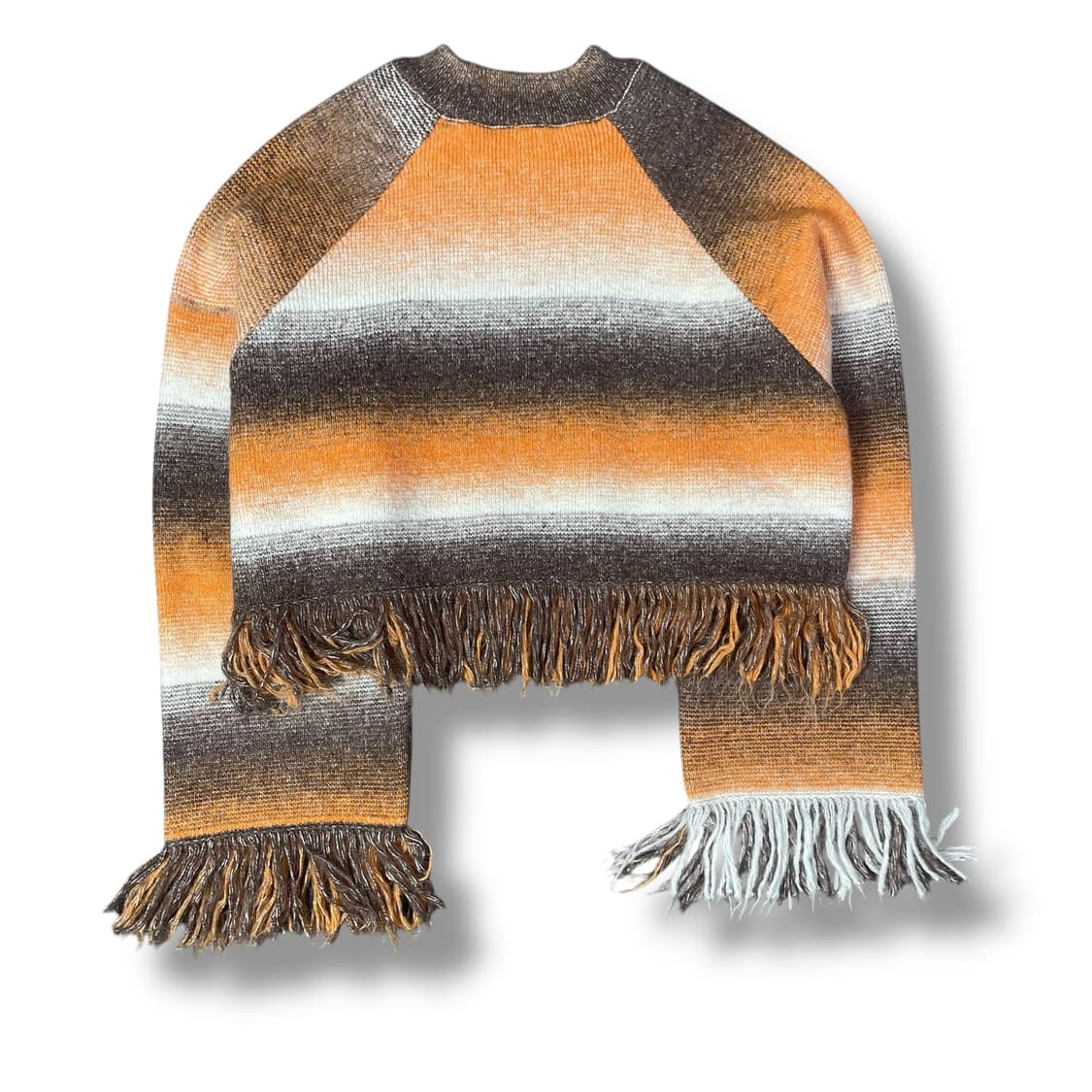 자라 오렌지 스트라이프 크롭 니트 상품이미지2