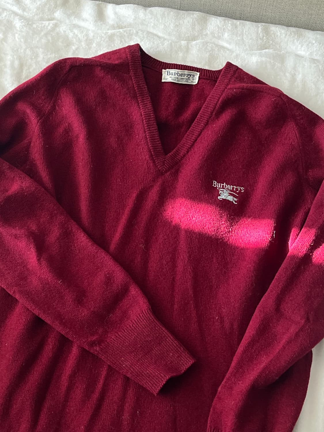 빈티지 버버리즈 브이넥 와인 니트 (36 사이즈)  상품이미지1