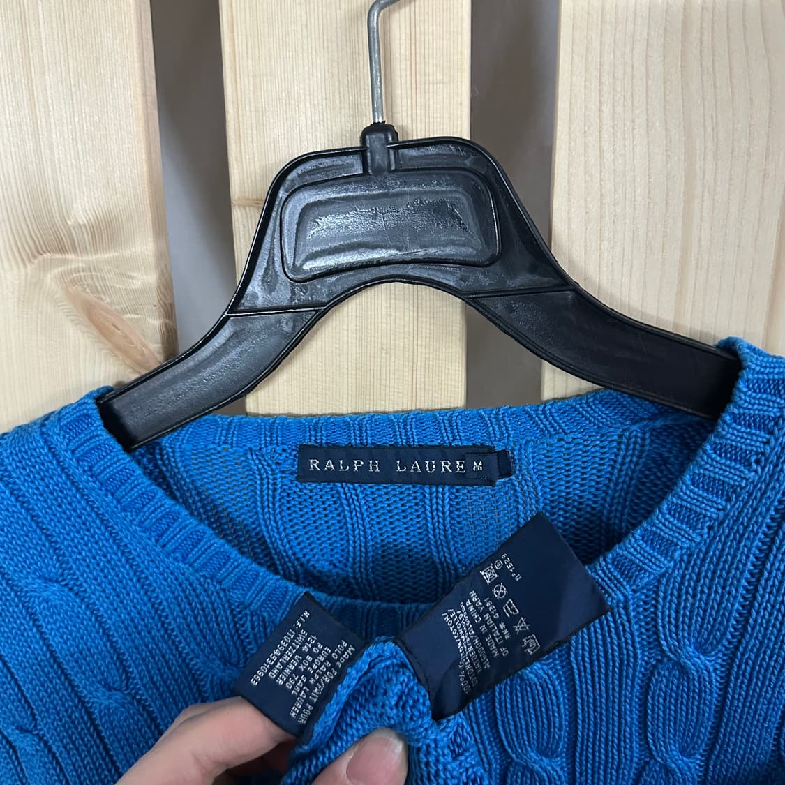 (S) 폴로 블루 케이블 니트 스웨터 상품이미지6