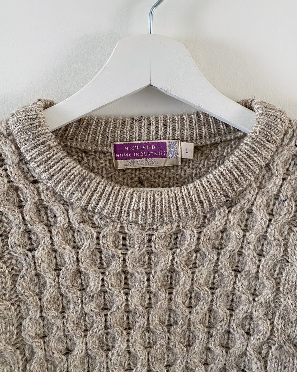 HIGHLAND HOME INDUSTRIES 아란 피셔맨 울 니트 스웨터 상품이미지5