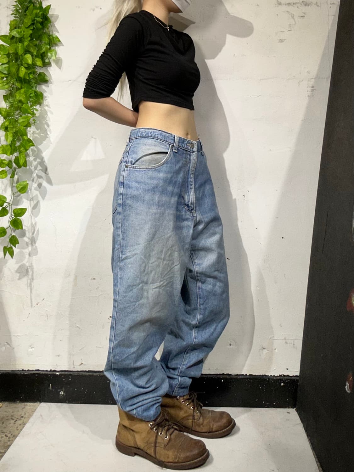 랭글러 연청 와이드 항아리핏 데님 팬츠 청바지 상품이미지1
