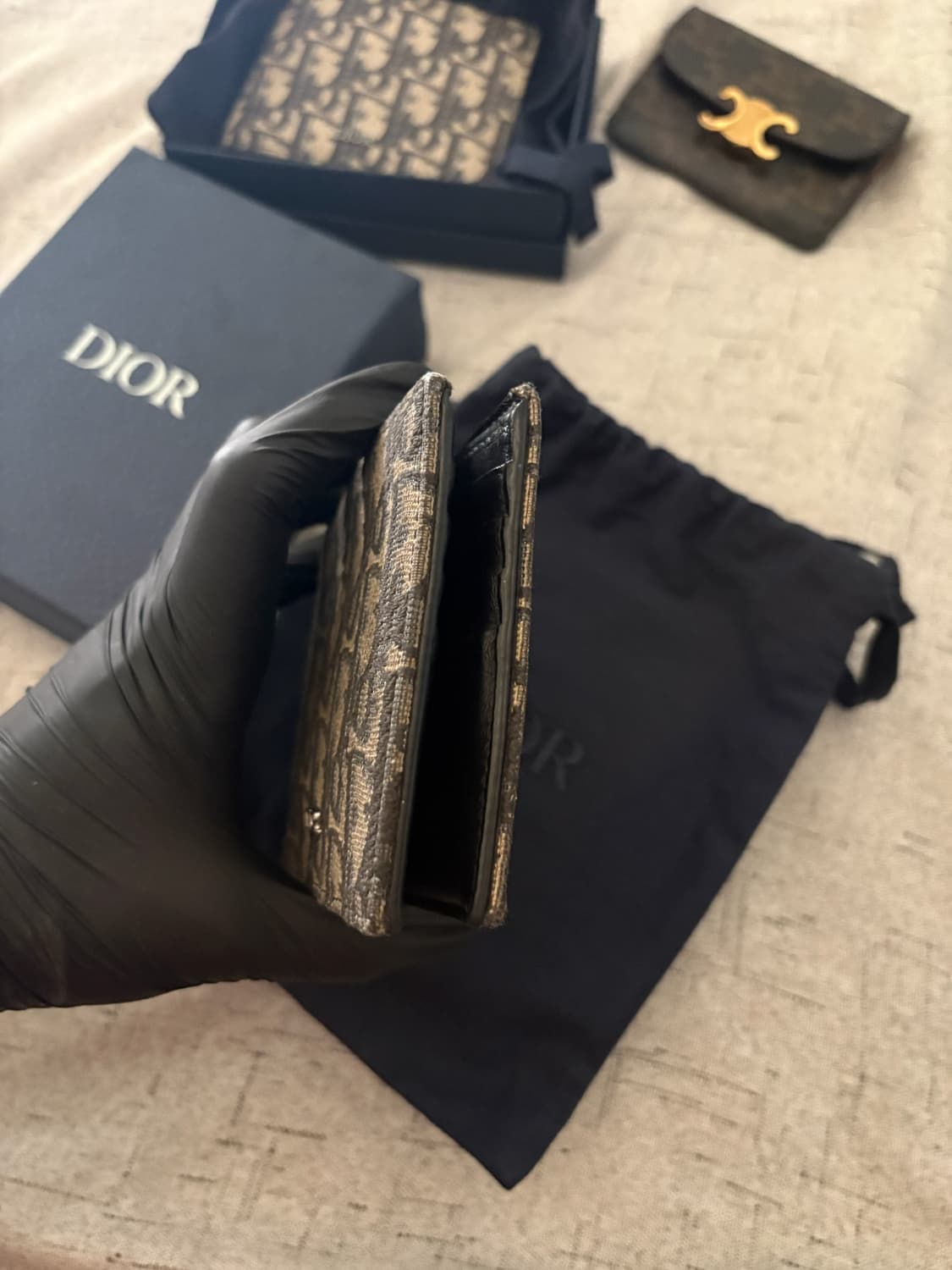 [정품]디올 오블리크 반지갑 베이지 상품이미지3