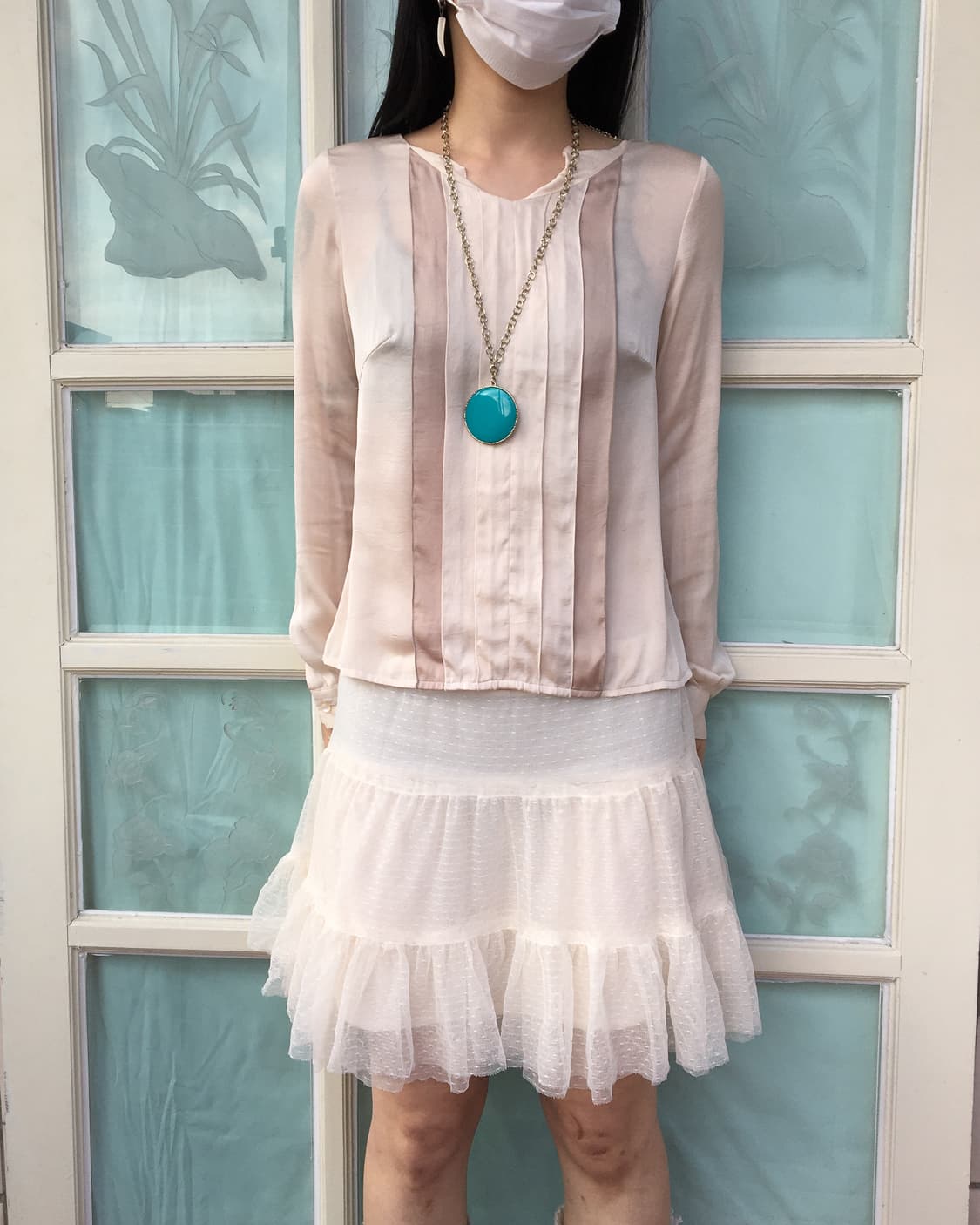 Pleats glossy sleeve 상품이미지1