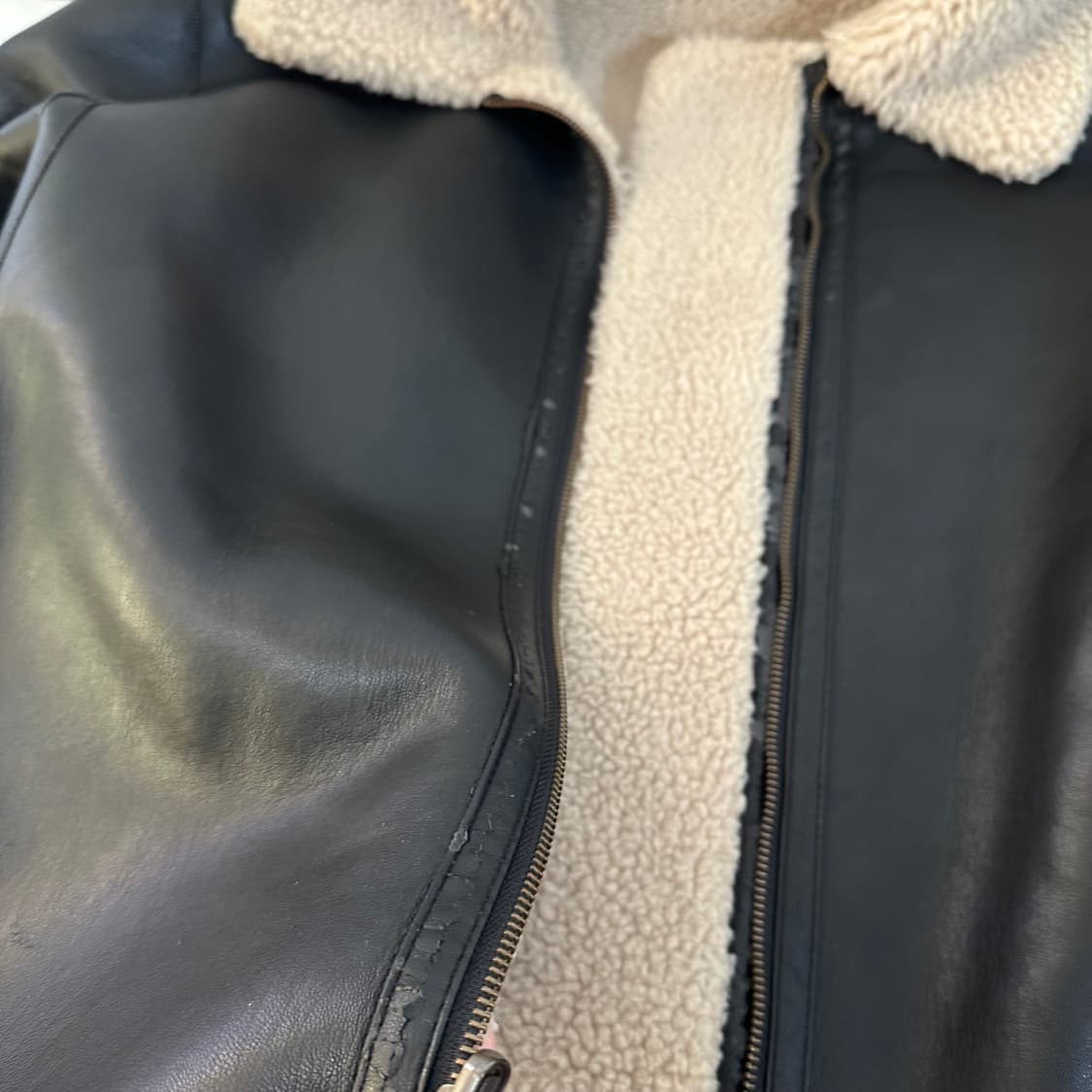 우먼FREE 파사드패턴 램스울 리버시블 숏 후리스 무스탕 상품이미지9