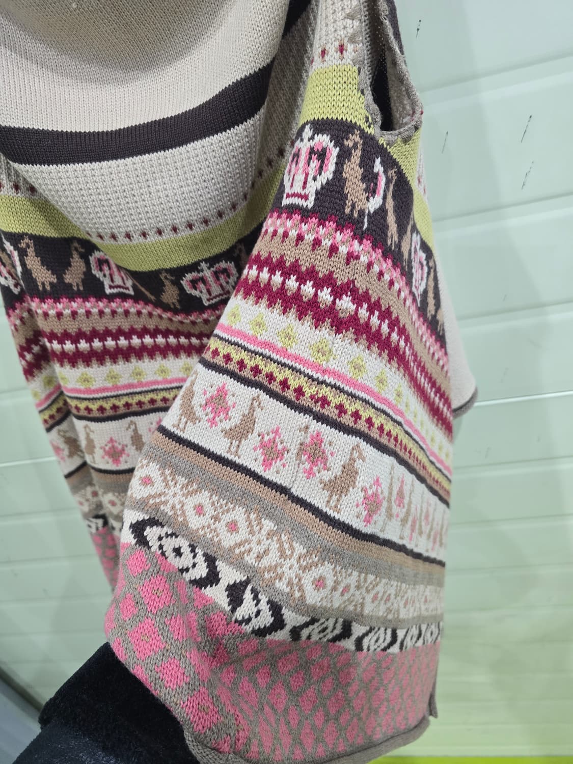 Thursday Island  패턴 니트 조끼 가디건 베이지 상품이미지6