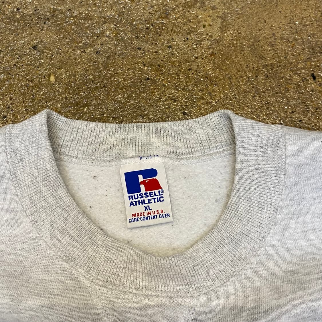 미국 빈티지 러셀 bombers 프린팅 멜란지 그레이 맨투맨 상품이미지5