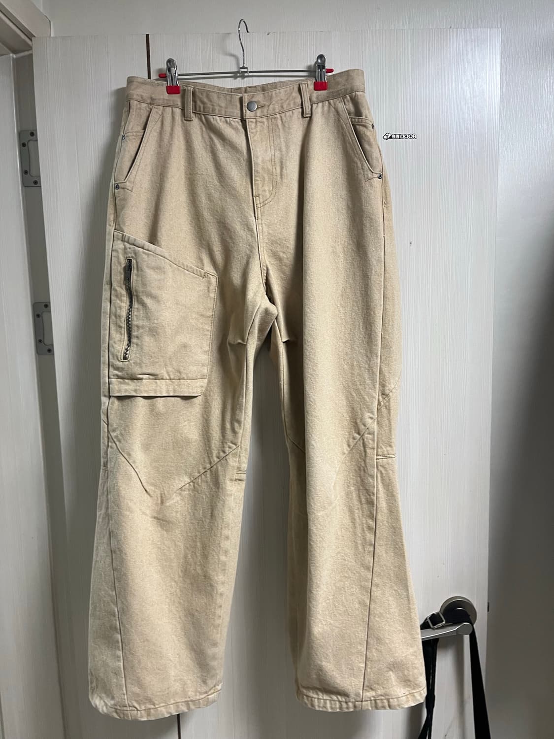 ETCE 이티씨이 사이드 포켓 데님 베이지 L사이즈 1회착 상품이미지4